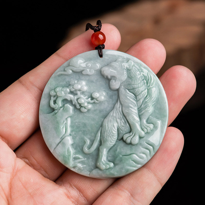 Collier pendentif en corde de protection en jade du tigre du zodiaque chinois Buddha Stones - image 5