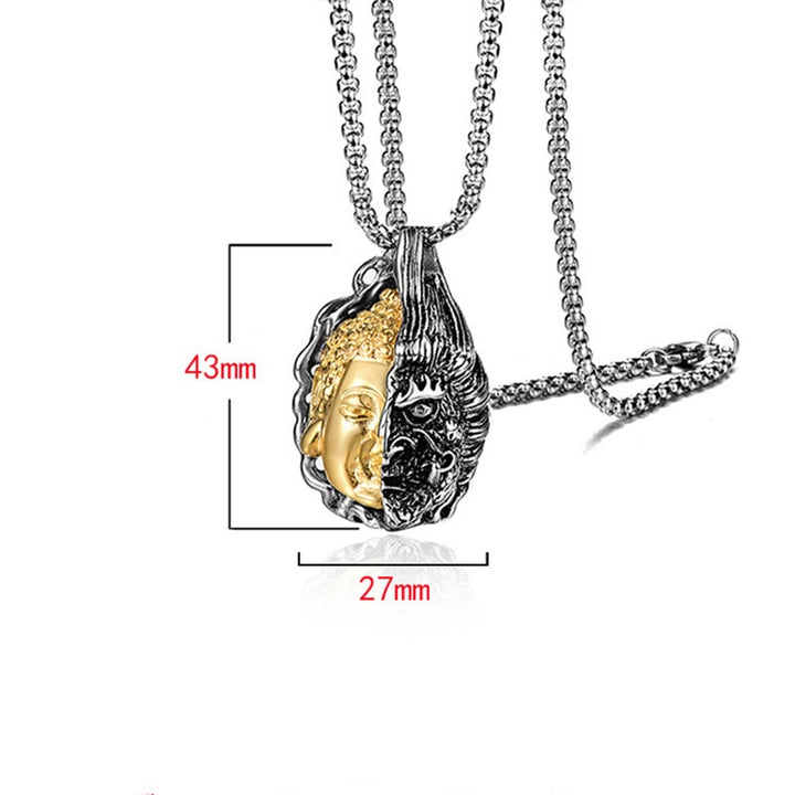 Collier puissant mi-bouddha mi-diable en Buddha Stones