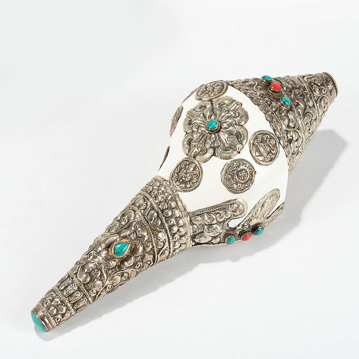 Coquillage de conque tibétain naturel Shankha, décoration porte-bonheur pour la maison - Shankh extra large 31*12,5 cm - image 11