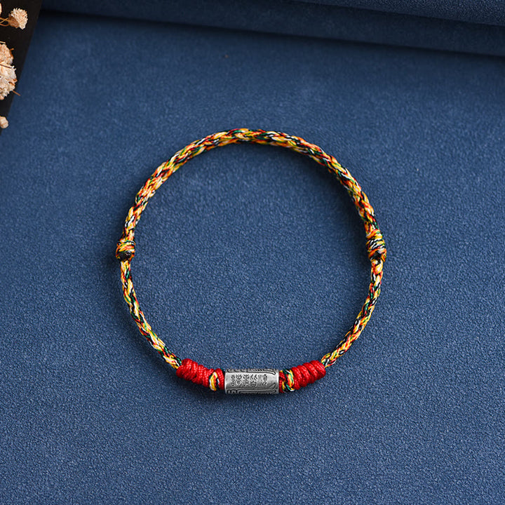 Bracelet de cheville en argent sterling 925 fabriqué à la main avec des Buddha Stones, design tout va bien, protection et force - Bracelet de cheville (circonférence 18-30 cm) - Corde colorée - image 19