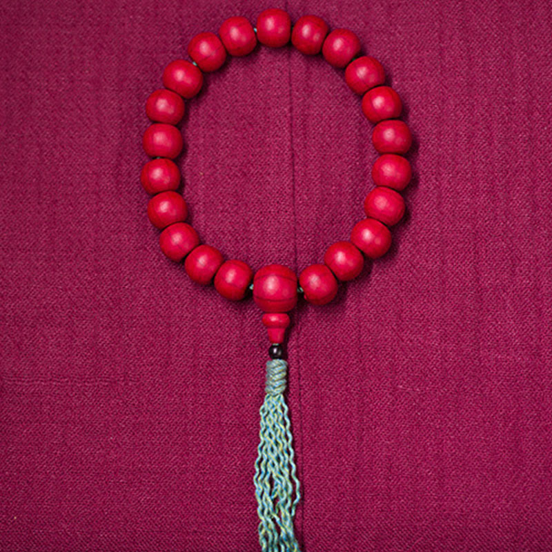 Bracelet Mala en bois d'Abelia Biflora de Buddha Stones pour éloigner les mauvais esprits