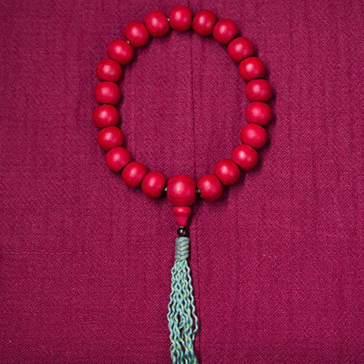 Bracelet Mala en bois d'Abelia Biflora de Buddha Stones pour éloigner les mauvais esprits