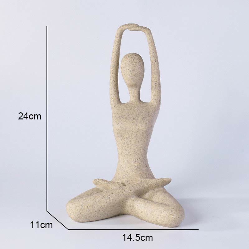 Sculpture abstraite en résine représentant un exercice de méditation et de yoga, décoration de bureau