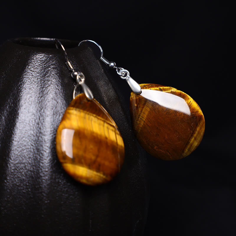 Boucles d'oreilles pendantes de guérison en aventurine naturelle Buddha Stones - image 12
