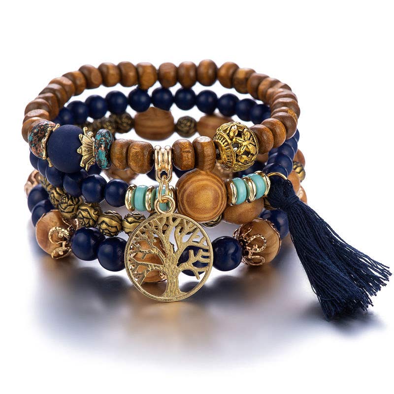 Bracelet de guérison à pampilles en bois de wengé