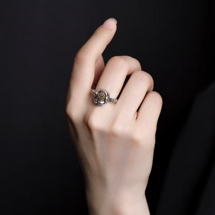 Bague ajustable en argent sterling 925 avec pièce de cuivre PiXiu et pierres de Buddha Stones - image 5