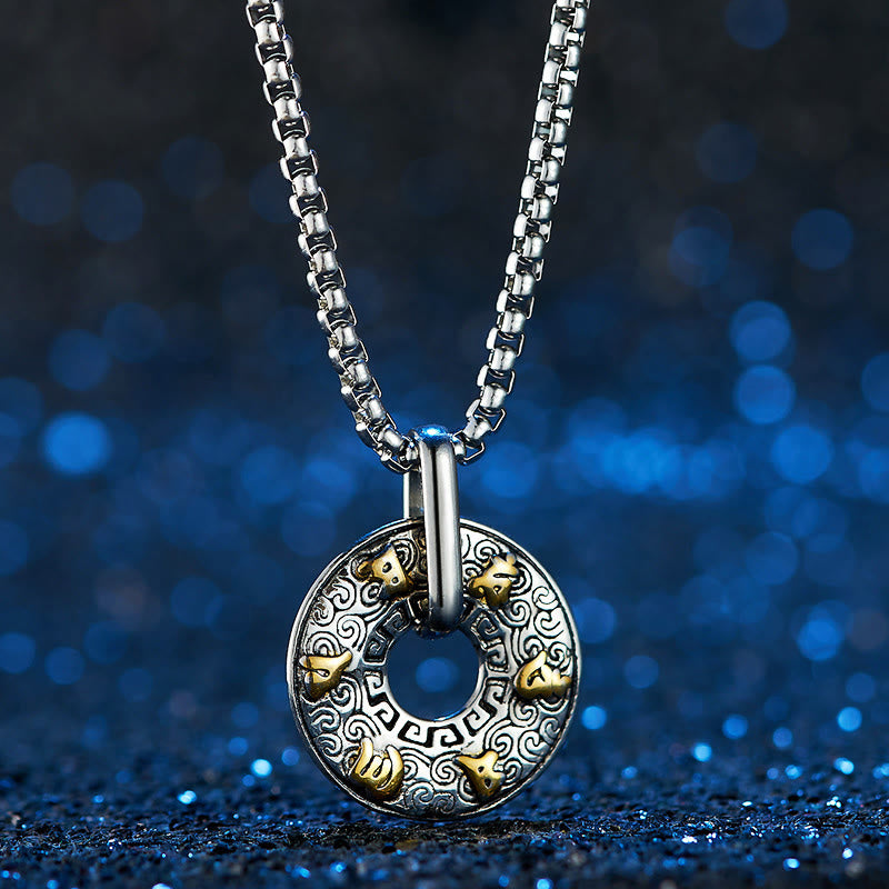 Collier pendentif tibétain en Buddha Stones Om Mani Padme Hum avec boucle de paix et créativité - image 4
