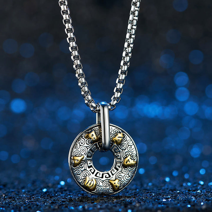 Collier pendentif tibétain en Buddha Stones Om Mani Padme Hum avec boucle de paix et créativité - image 4