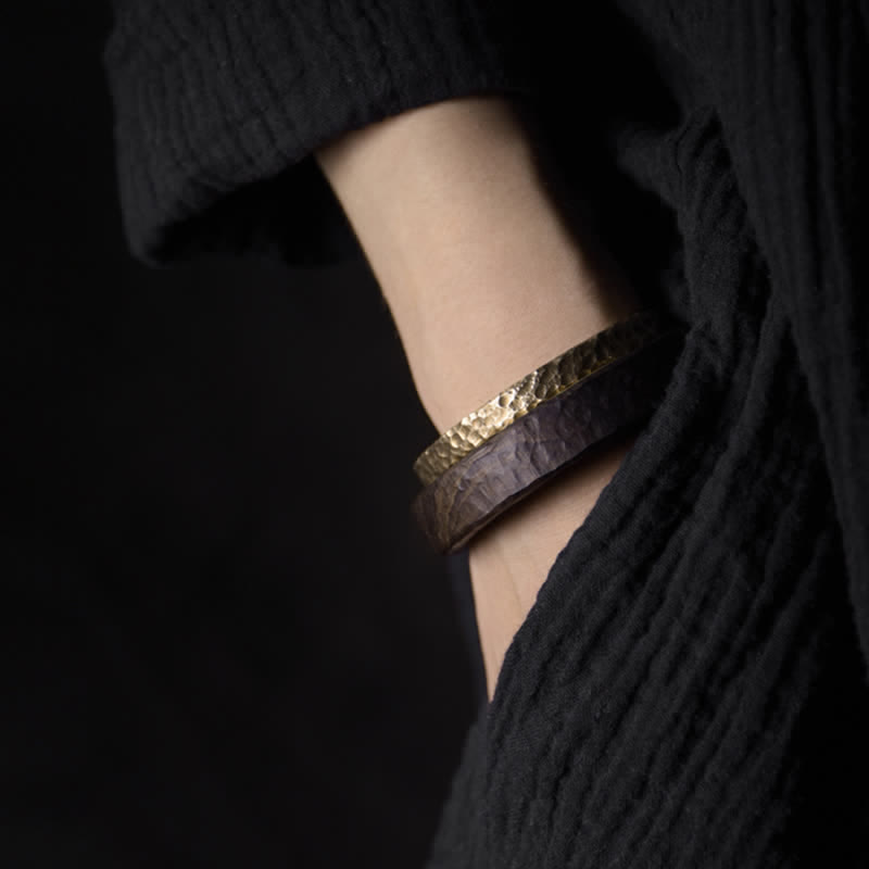 Bracelet manchette en cuivre au design simple Buddha Stones - image 6