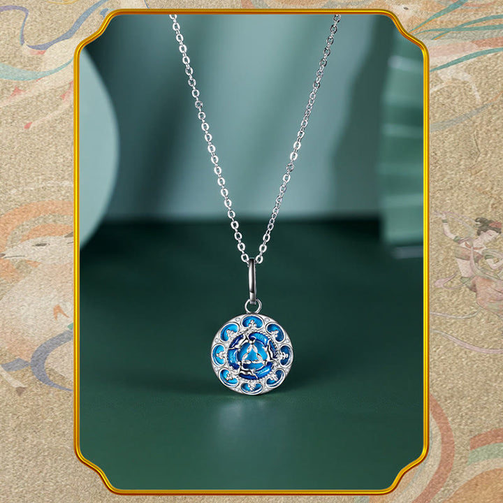Collier pendentif en argent sterling 925 avec trois lapins en turquoise ronde de Buddha Stones