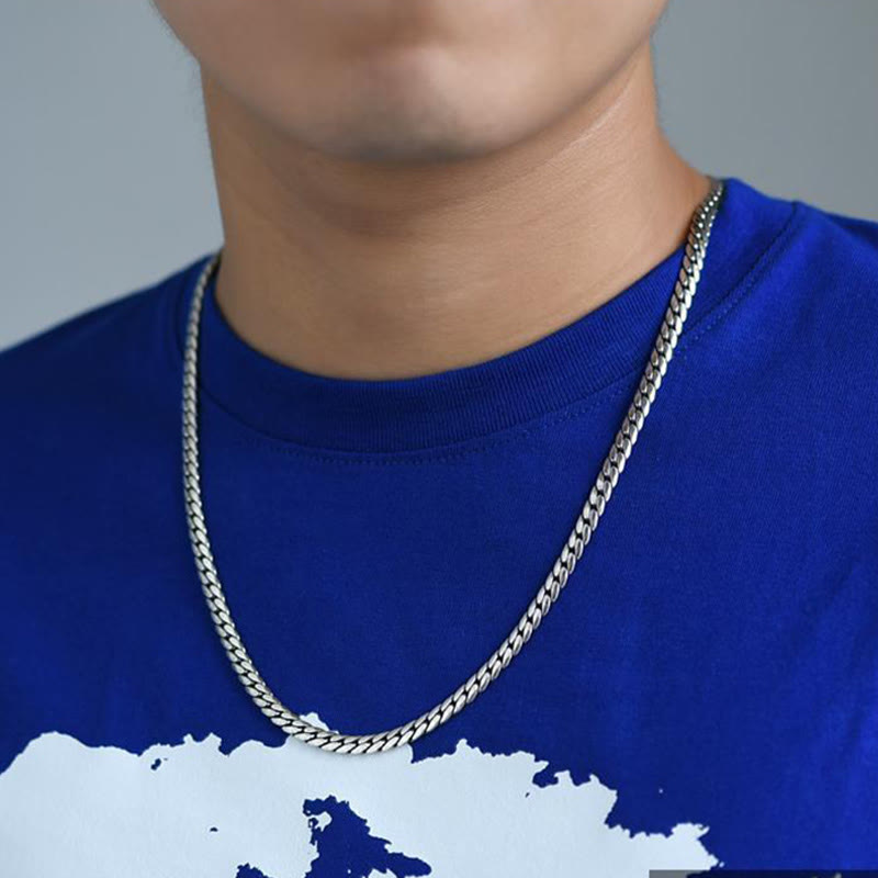 Buddha Stones Collier et bracelet en cuivre punk avec double dorje vajra strength