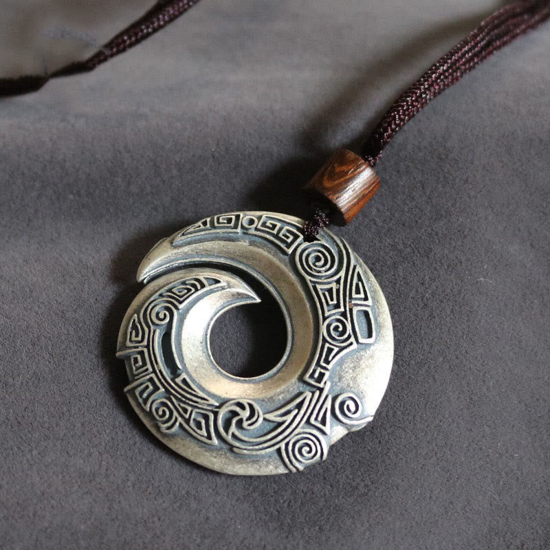 Collier pendentif porte-bonheur en cuivre avec Buddha Stones pour améliorer la chance