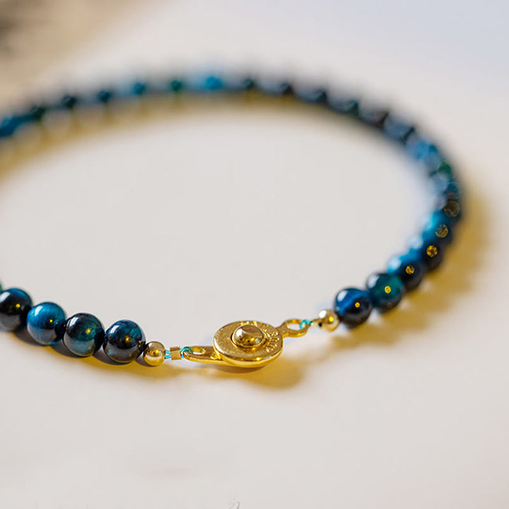 Bracelet de protection en pierre naturelle œil de tigre bleu Buddha Stones