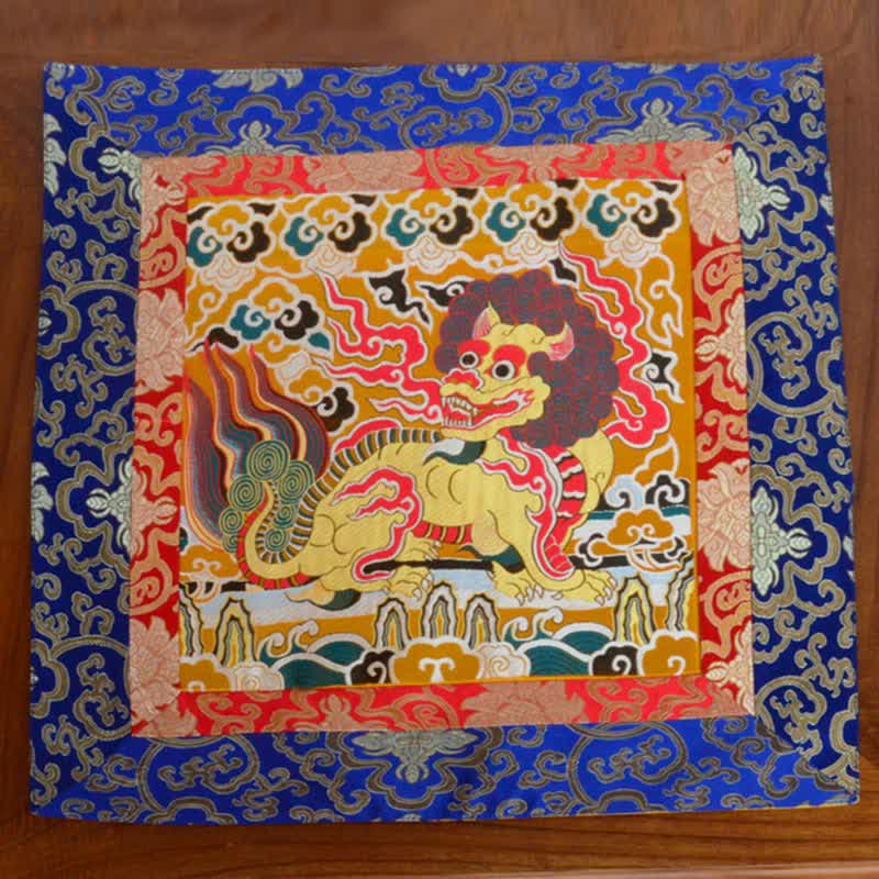 Tapis d'autel de prière Fengshui Kirin Tapis de méditation de guérison Symbole de bon augure
