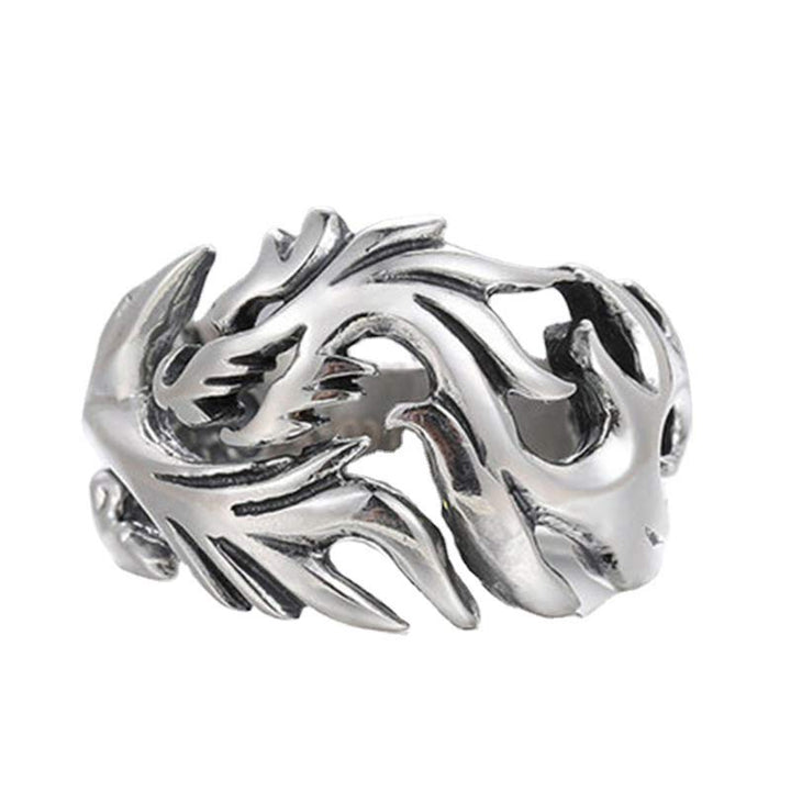 Bague ajustable avec force de protection et motif dragon et Buddha Stones