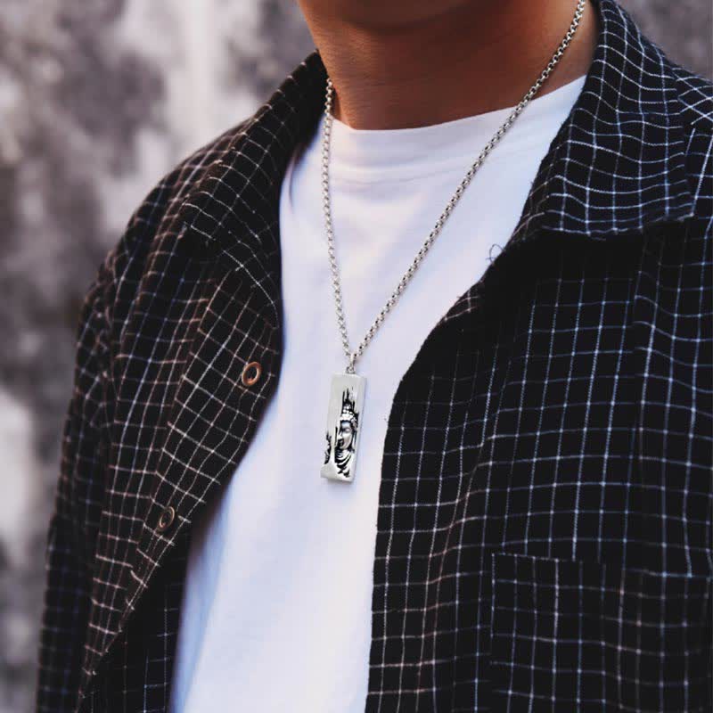 Buddha Stones Tathagata Bouddha Force Protection Amulette Porte-bonheur Collier Pendentif Style Vintage - image 6