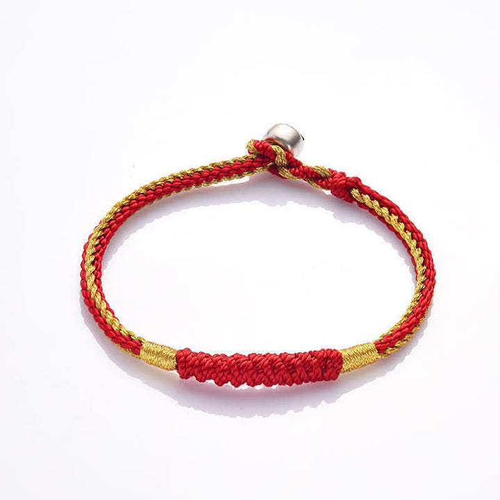 Bracelet tibétain tressé fait main avec Buddha Stones et protection porte-bonheur