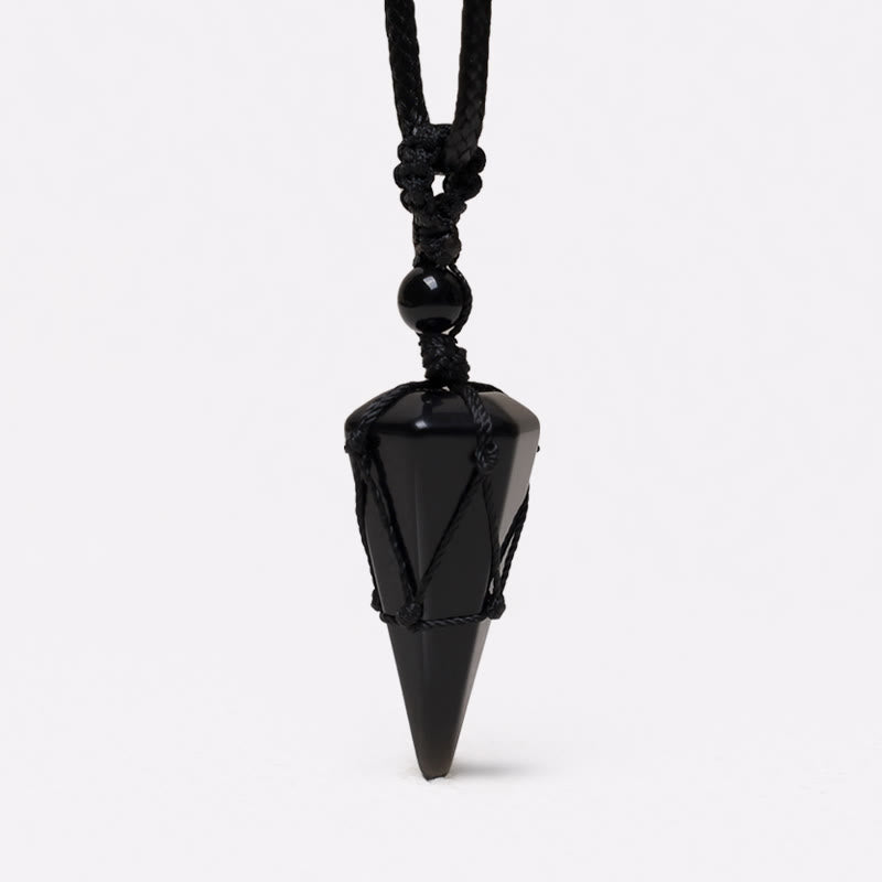 Collier pendentif pointu en pierre naturelle Buddha Stones