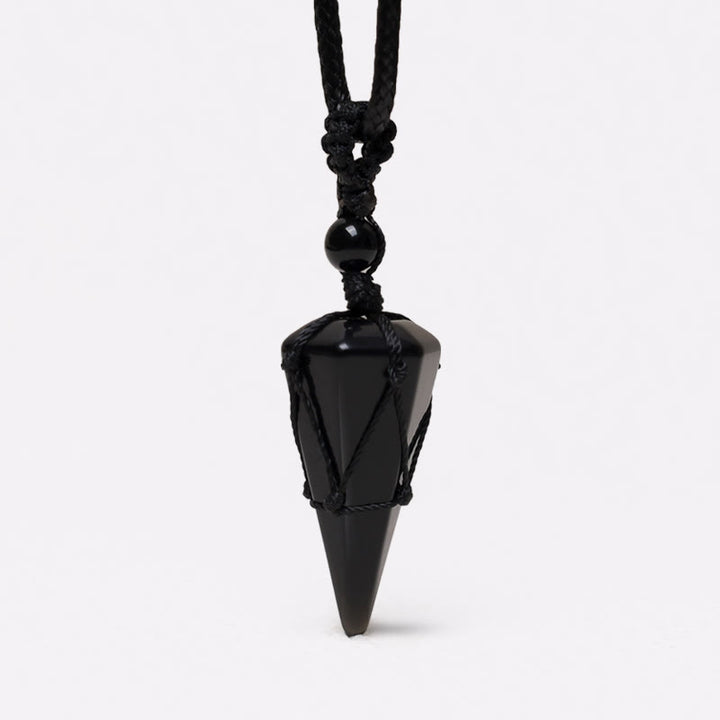 Collier pendentif pointu en pierre naturelle Buddha Stones
