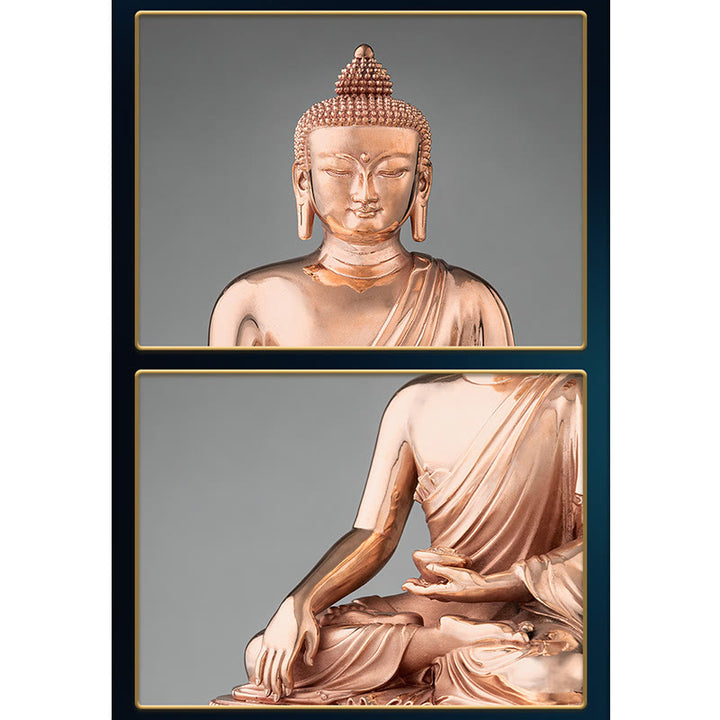 Statue de Bouddha de la sérénité de Gautama Shakyamuni en cuivre, décoration de la maison