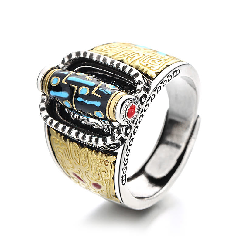 Bague rotative en Buddha Stones de Bouddha et bénédictions de richesse