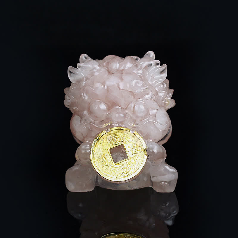 Buddha Stones faites à la main, jolie pièce d'or PiXiu, cristal Fengshui, énergie, richesse, fortune, décoration de la maison