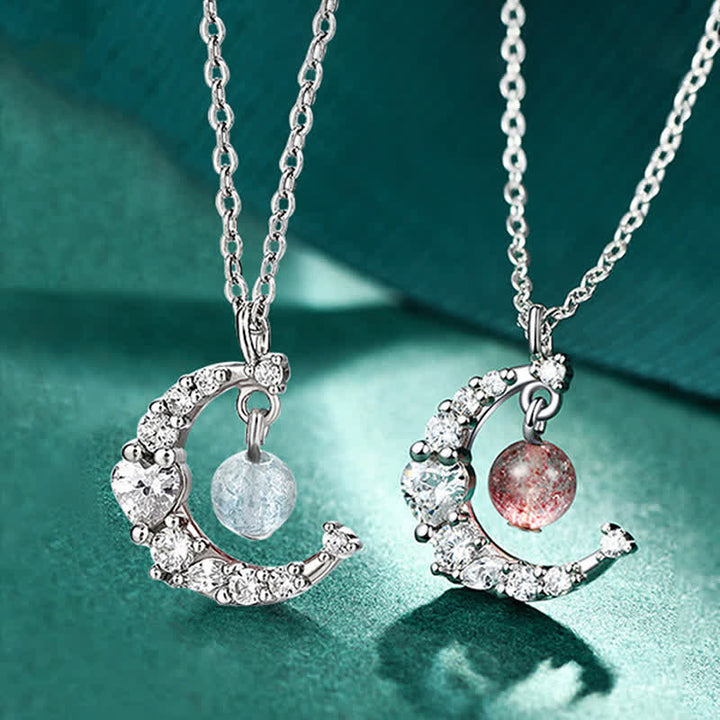 Collier de guérison d'amour en cristal bleu quartz fraise Buddha Stones