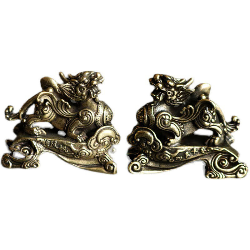 Buddha Stones FengShui PiXiu faites à la main en cuivre pour décoration de richesse et de chance - image 6