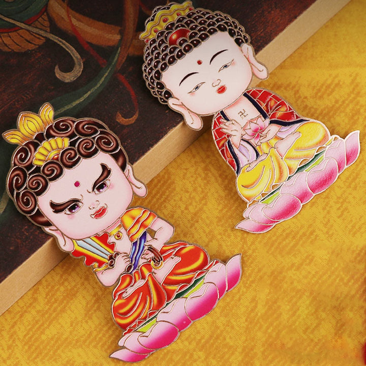 Buddha Stones Zodiaque chinois Bouddha natal Bénédiction Richesse Fortune Autocollant de téléphone pour réfrigérateur