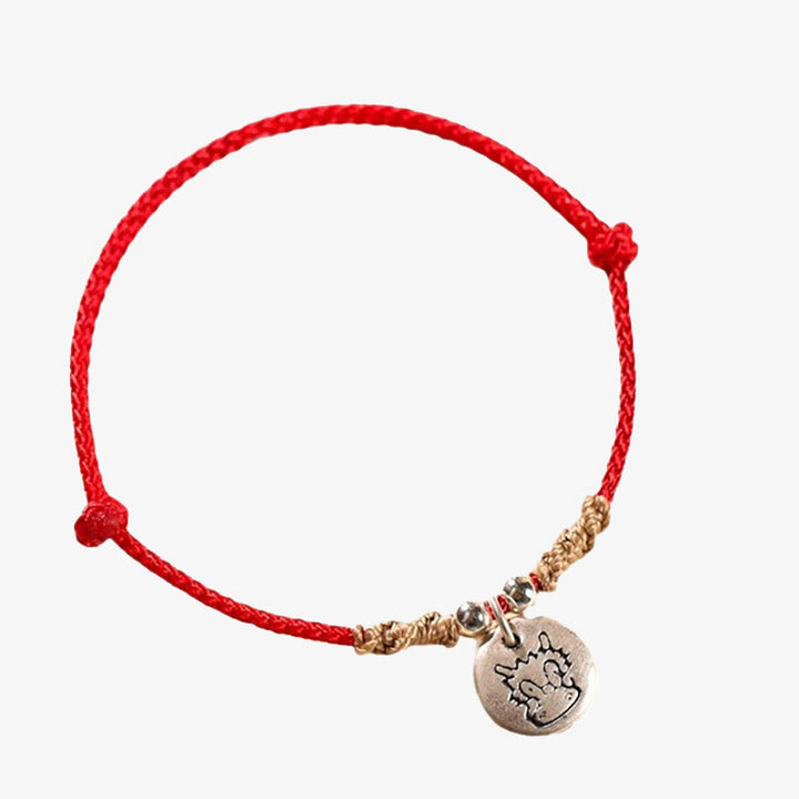 Bracelet tressé en argent sterling 999 fait main avec Buddha Stones Année du Dragon, joli signe du zodiaque chinois - image 11