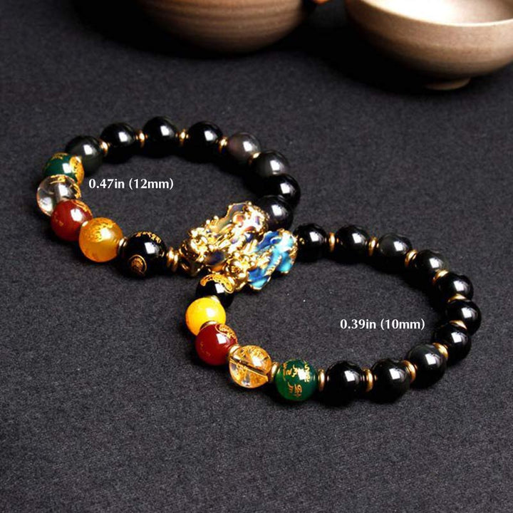 Bracelet de richesse en obsidienne Pixiu changeant de couleur Buddha Stones - image 4