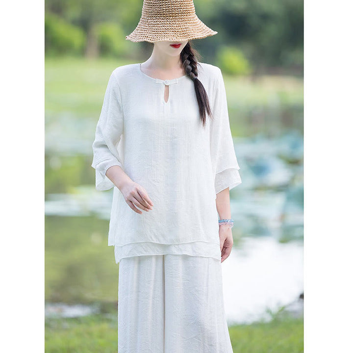 Ensemble de vêtements pour femme Tai Chi Méditation Prière Zen Spirituel Matin Pratique - image 10