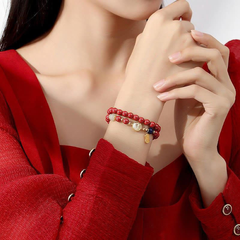 Bracelet de bénédiction à double enroulement en argent sterling 925 avec Buddha Stones - image 2