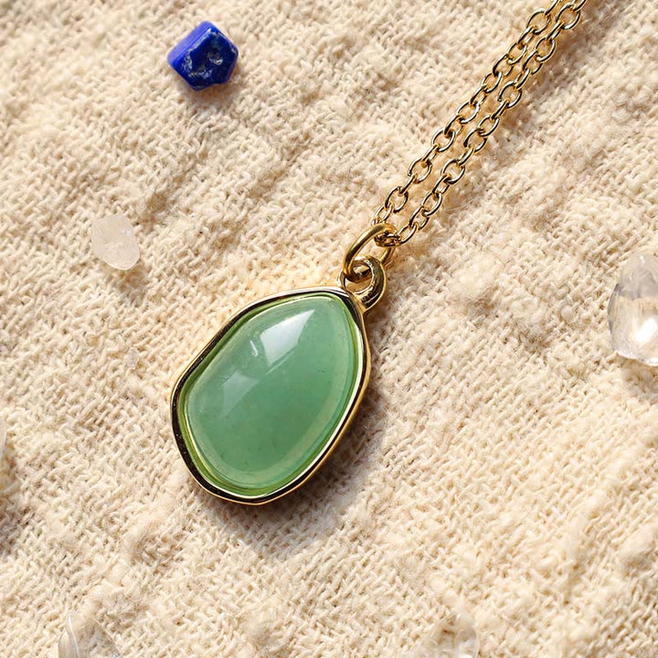 Buddha Stones pendentif bénédiction en aventurine verte naturelle, améthyste, quartz rose