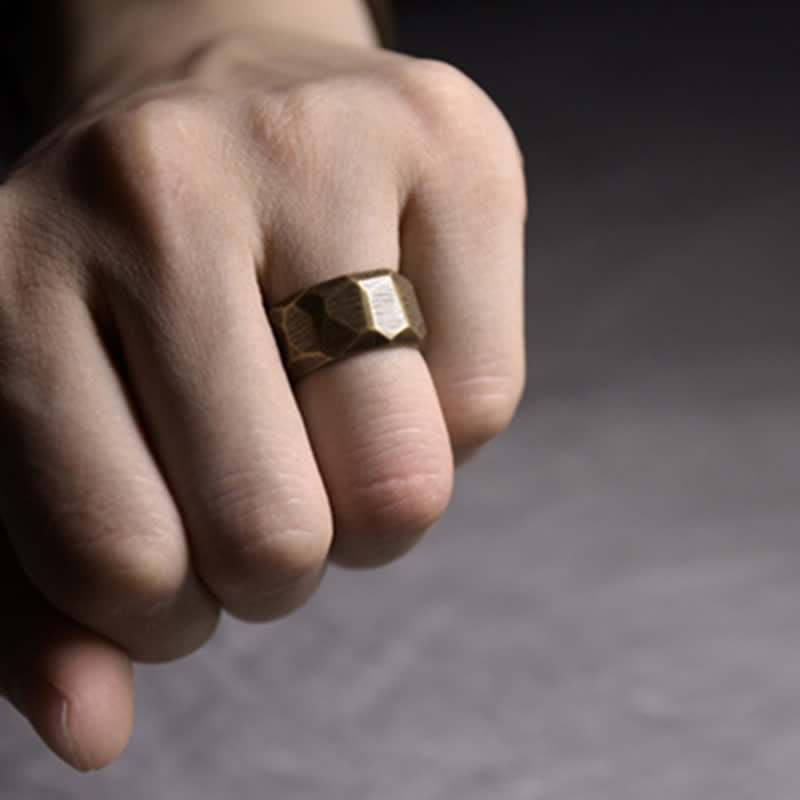Bague de richesse en cuivre au design simple et tibétain avec Buddha Stones - image 18