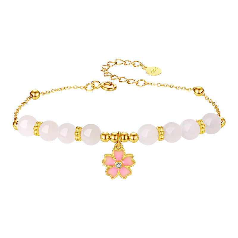 Bracelet de protection en argent sterling 925 et jade blanc Hetian Buddha Stones