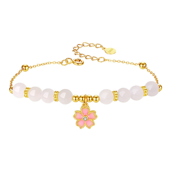 Bracelet de protection en argent sterling 925 et jade blanc Hetian Buddha Stones