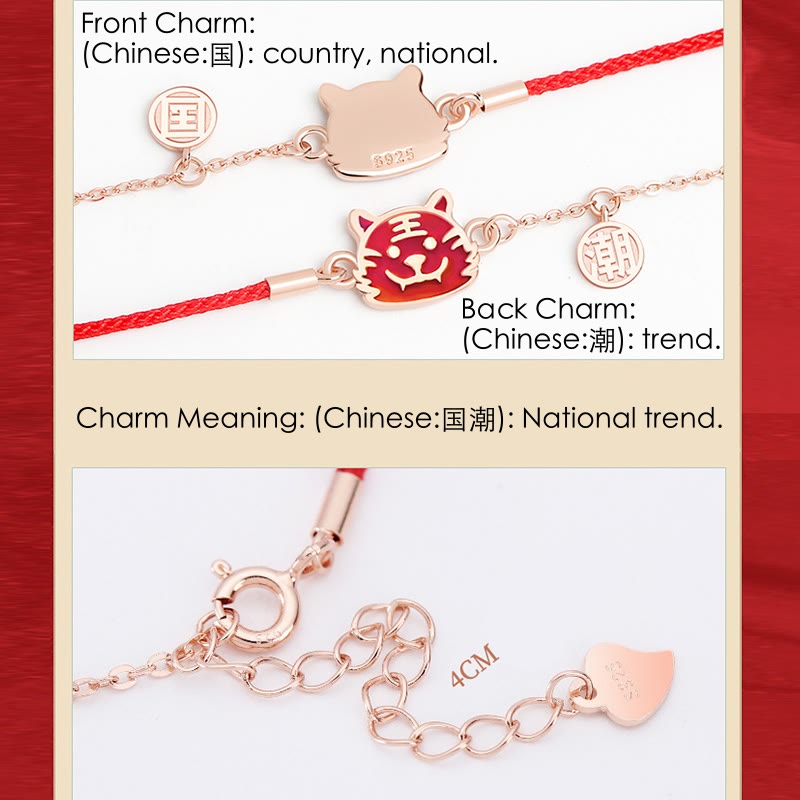 Bracelet chaîne en fil rouge Buddha Stones en argent sterling 925 changeant de couleur, signe du zodiaque chinois, protection de la chance - image 9