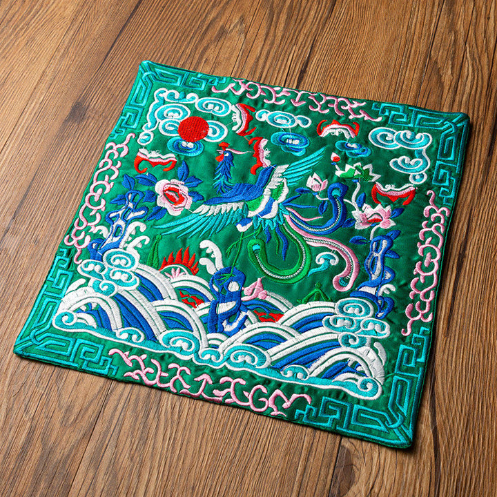 Dessous de Buddha Stones Phoenix Dragon Kirin Dessous de verre pour tasse à thé Dessous de verre Kung Fu