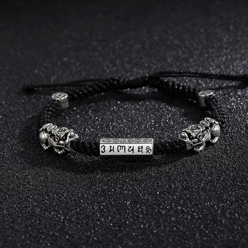 Bracelet en cuivre Feng Shui avec double PiXiu et Buddha Stones Om Mani Padme Hum - image 12
