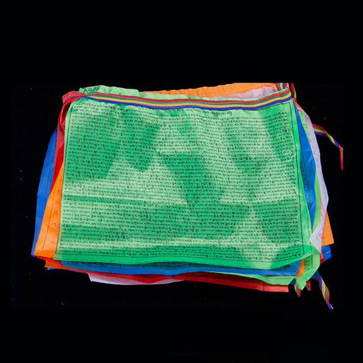 Drapeaux de prière d'extérieur Tibétains à 5 couleurs représentant le cheval du vent (20 pièces) - image 11