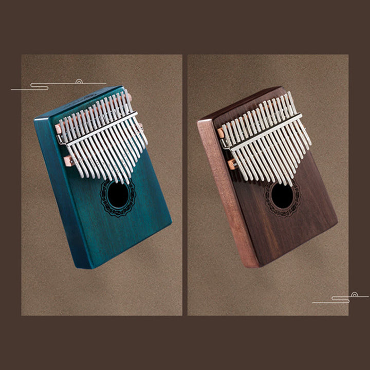 Piano à pouce Kalimba 17 touches Buddha Stones en bois d'acajou, acacia, noyer, piano à doigts portable