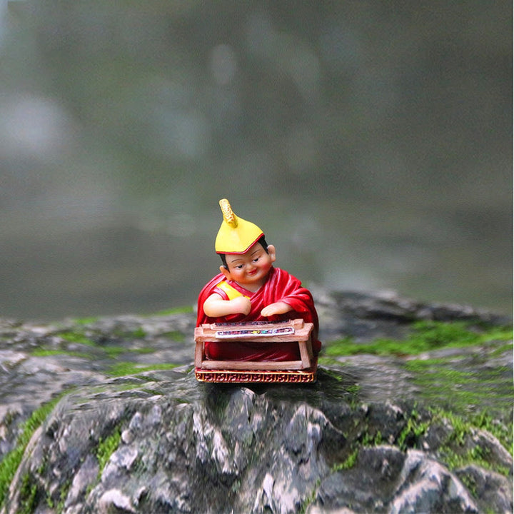 Buddha Stones peintes à la main, figurines de lama tibétaines sculptées, décoration créative pour la maison, le bureau ou la voiture