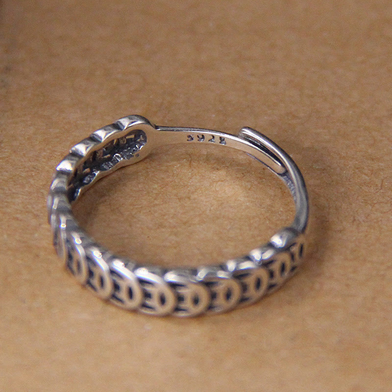 Bague ajustable porte-bonheur en cuivre vintage