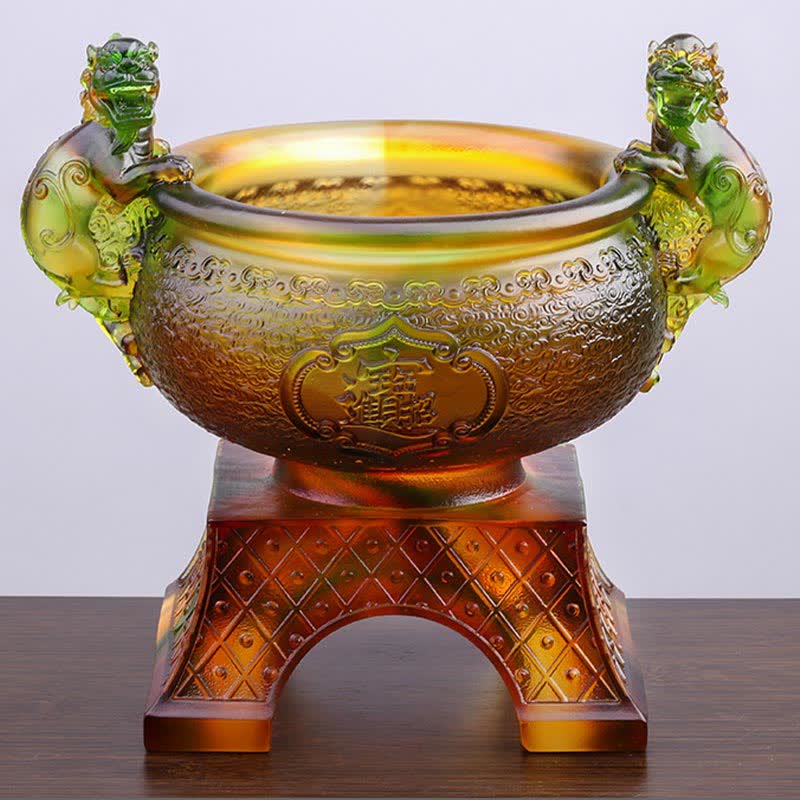 Bol au trésor en cristal PiXiu de Liuli fait à la main, pièce d'art pour décoration de la maison - image 2