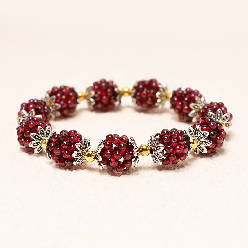 Bracelet de guérison en grenat naturel Buddha Stones - image 4