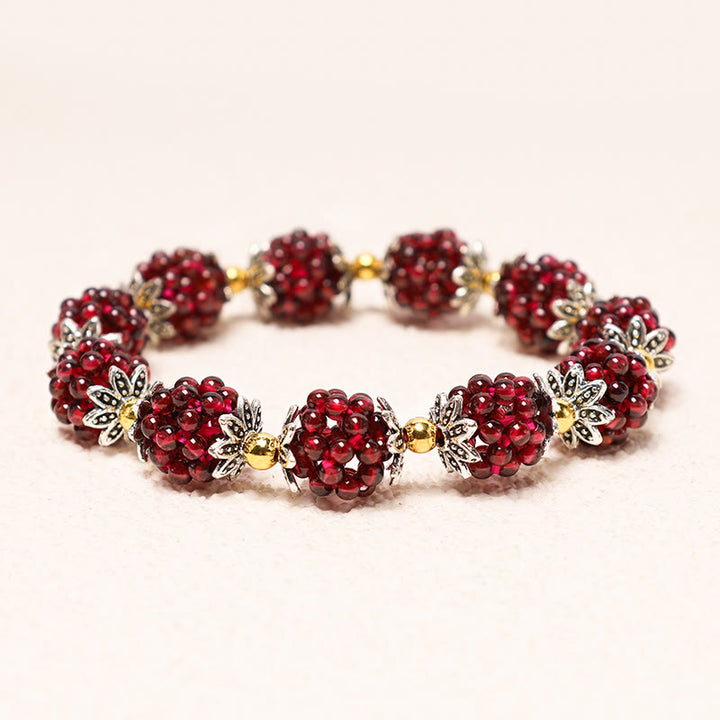 Bracelet de guérison en grenat naturel Buddha Stones - image 4