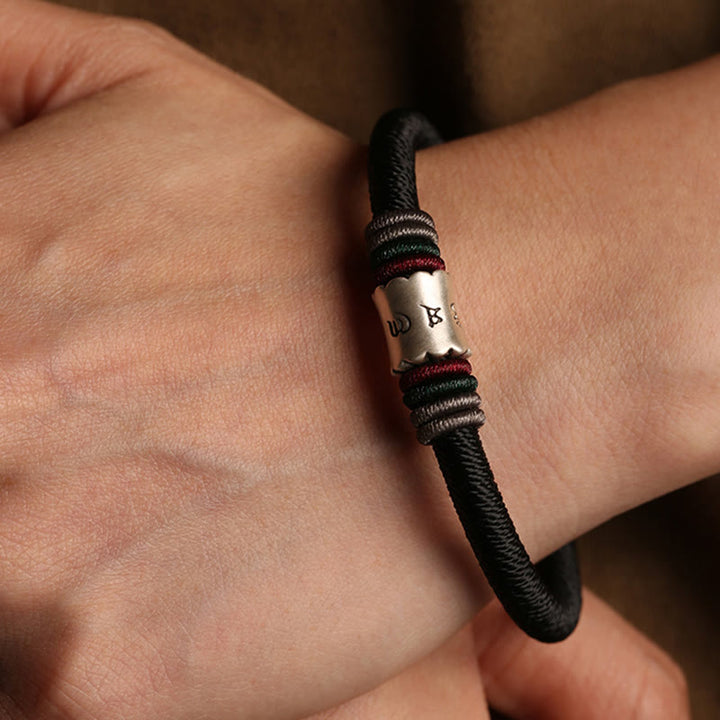 Bracelet à boucle magnétique en argent sterling 999 Buddha Stones Om Mani Padme Hum Peace - image 9