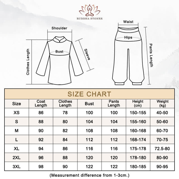 Buddha Stones 3 pièces Yin Yang arbre Tai Chi spirituel Zen pratique méditation prière uniforme ensemble de vêtements unisexe - image 13
