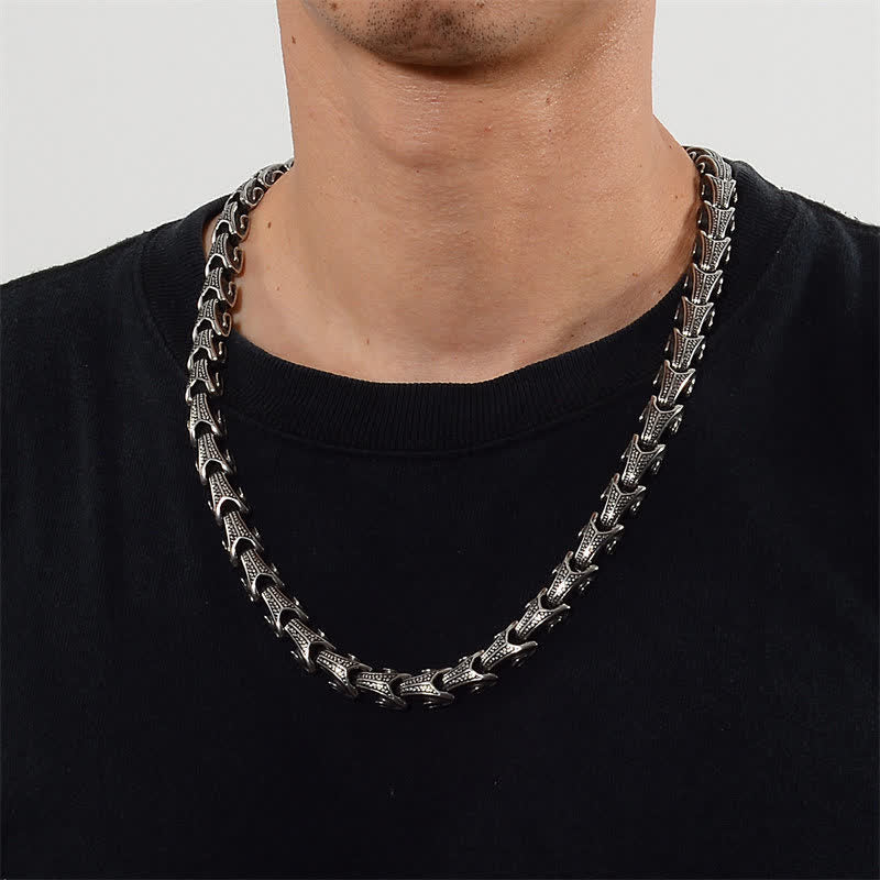 Collier pendentif de protection en acier titane avec motif de dragon et Buddha Stones - image 3